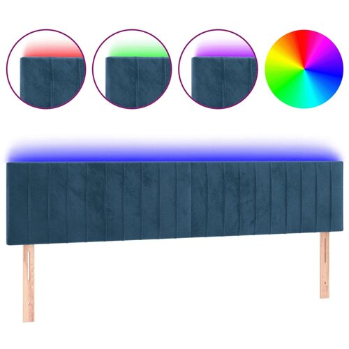 Maison Chic led posteljno vzglavje - vzglavna omarica - nočna omarica temno modro 160x5x78/88 cm žamet, (21708315) Cene