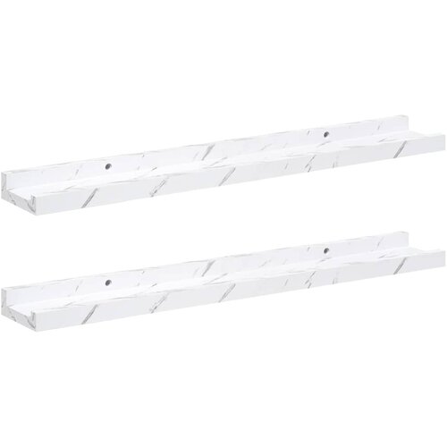  Polica na zidu s policom 2 pcs Bijeli mramor 60 x 9 x 3 cm Slike