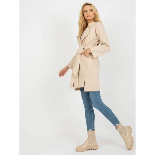 Fashion Hunters Light beige thin coat with pockets OH BELLA