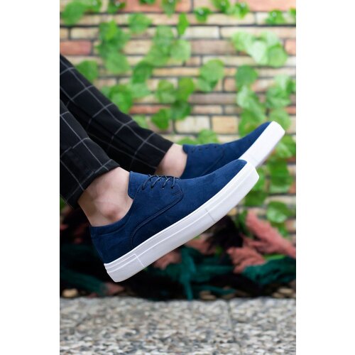 Riccon Men's Navy Blue Suede Sneakers 0012365 Cene