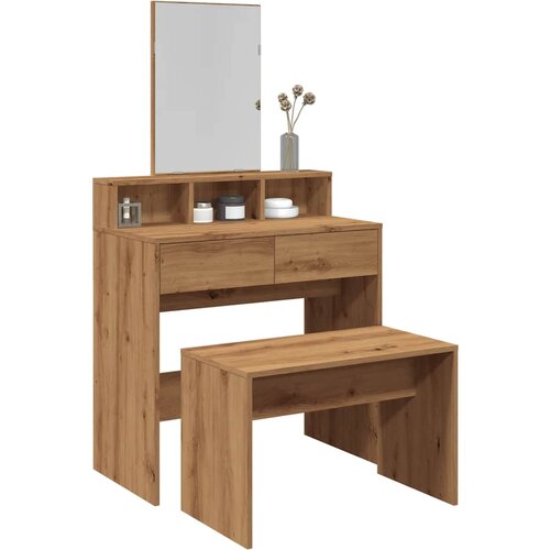 vidaXL toaletni stolac Artisan hrast 70x35x45 cm izrađeno drvo Cijene