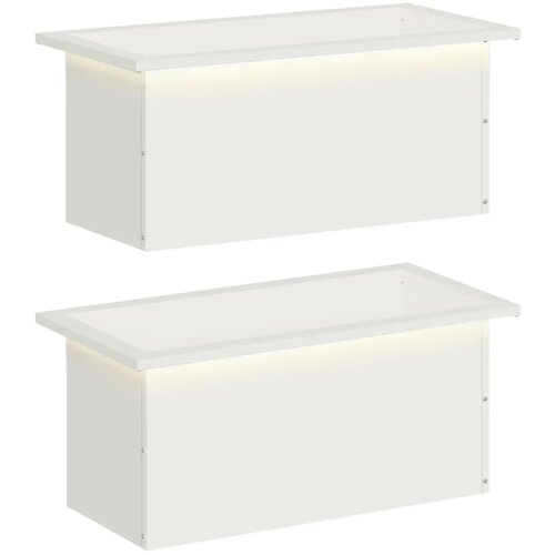  Vrtna posuda za sadnju s LED svjetlom 2 kom. Bijela - Bijela 30 x 60 x 30 cm 2 Slike