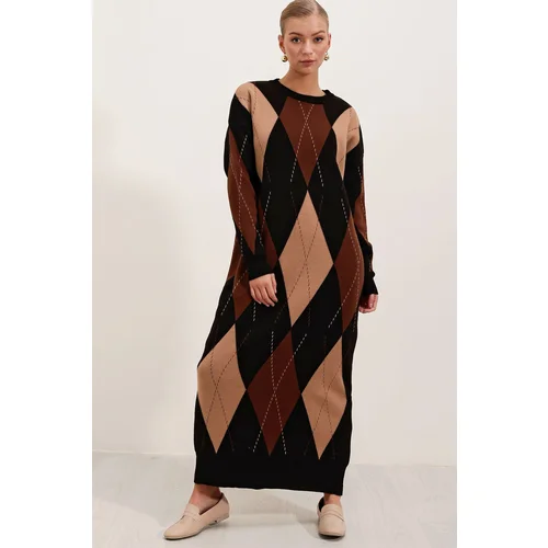 Bigdart 15861 Long Knitwear Dress - Black