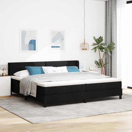 vidaXL postelja z vzmetnico črna 200 x 200 cm tkanina in pena Cene