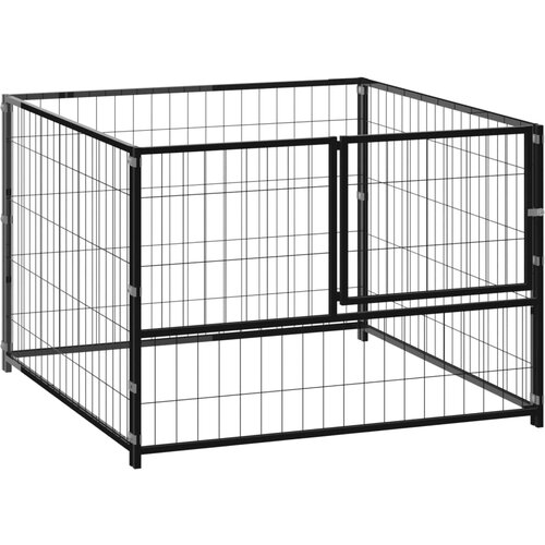 vidaXL Pasji boks črn 100x100x70 cm jeklo Cene