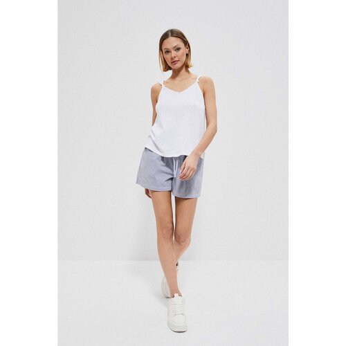 Moodo Cotton striped shorts - white Slike