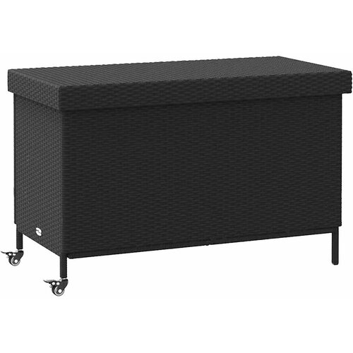  Vrtna kutija za pohranu s kotačima crna 110x55x73 cm Slike