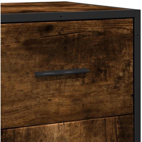  Komoda boja hrasta 35,5x35x76 cm konstruirano drvo i metal Slike