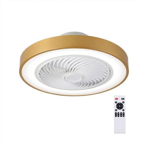  Brilagi - LED prigu&amp;scaron;iva svetiljka sa ventilatorom LED/38W/230V prečnik 50 cm zlatna + daljinski upravljač Slike