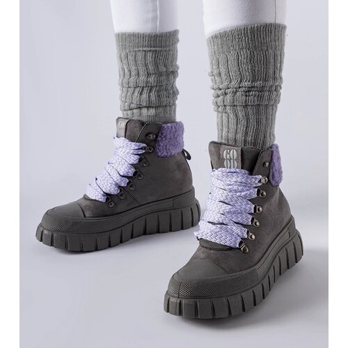 Gemre Gray ankle boots with purple accents Roanoke Slike