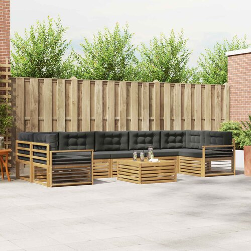  Set vanjskih sofa 8 kom. Bijela i antracit Čvrsto drvo akacije Cene