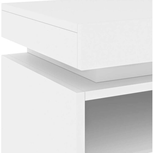  Noćni ormarić s LED svjetlima bijeli 40 x 39 x 48,5 cm Slike