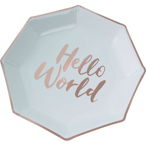 Ginger Ray&amp;reg; papirnati tanjuri hello world Slike