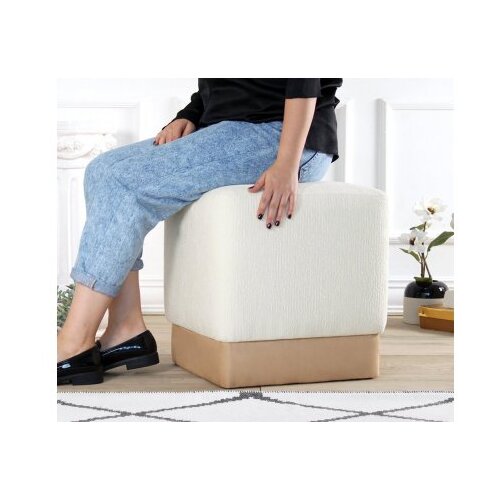 Atelier Del Sofa Tabure 45x45x45cm, Krem Slike