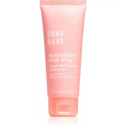 Sand & Sky Australian Pink Clay Flash Perfection Exfoliator čistilni piling za zmanjšanje por in mat videz kože 100 ml