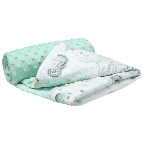 Medi Partners Blanket 75x100 cotton + minky – Ocean + minty minky Cene