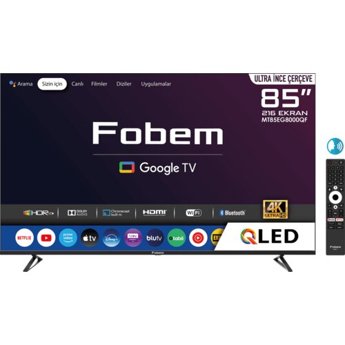 Fobem Televizor Smart QLED 4K UltraHD 85", Google TV - MT85EG8000QF Cijene