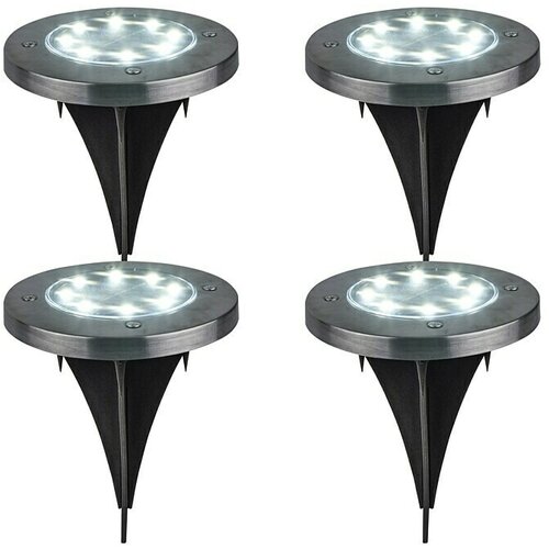 BAUHAUS Set solarnih svetilk (Solarna celica, LED, Trajanje osvetlitve: 6 h - 8 h, Srebrna, 4 kos) Cene