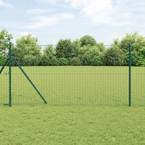 vidaXL evropska ograja z 13 stebri 1,2x25 m pocinkano jeklo zelena Cene
