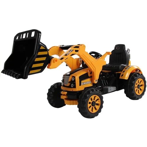 Lean Toys Baterijski traktor z žlico Oranžna Slike