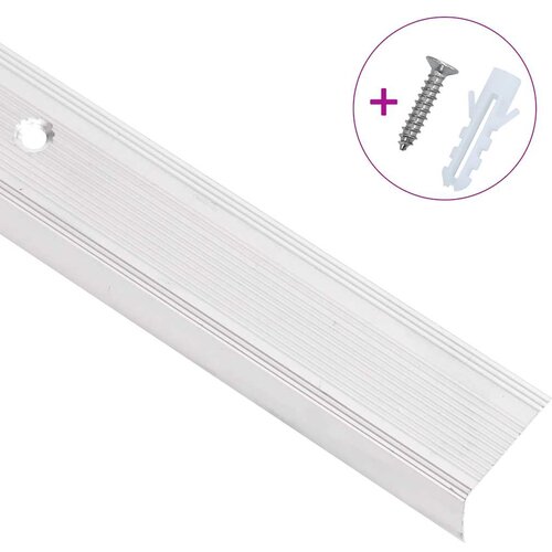  Rubnjaci za stepenice L-oblika 5 kom aluminijski 100 cm srebrni Slike