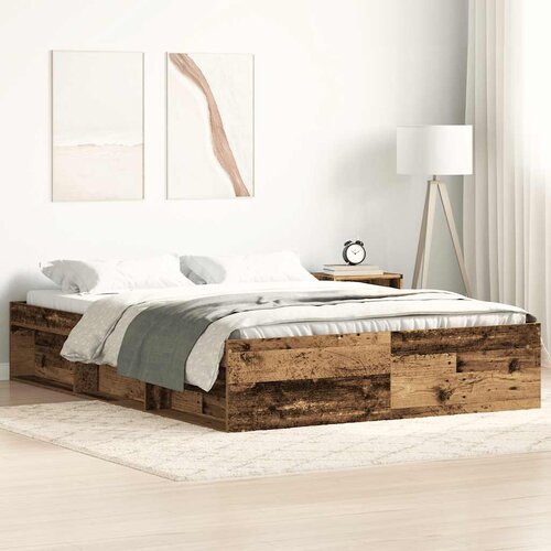 vidaXL Posteljni okvir brez vzmetnice star les 120x200 cm Cene