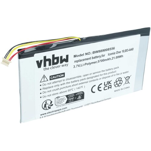 VHBW Baterija za Acer Iconia One 10 / B3-A40, 5700 mAh Cene