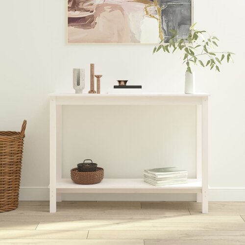 vidaXL Konzolni stol bijeli 110 x 40 x 80 cm od masivne borovine Cijene