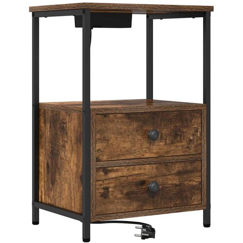  Noćni ormar s ladicama 2 pcs Dimljeni hrast 40 x 31 x 60 cm Slike