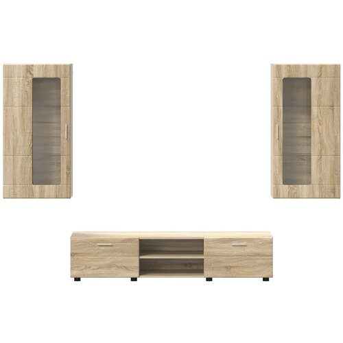  Set TV komoda Zidne FLORIN 3 pcs Sonoma hrast Konstruirano drvo Slike