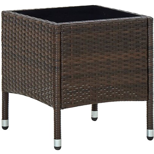 The Living Store vrtna miza rjava 40x40x45 cm poli ratan - vrtna miza, (21428863) Slike