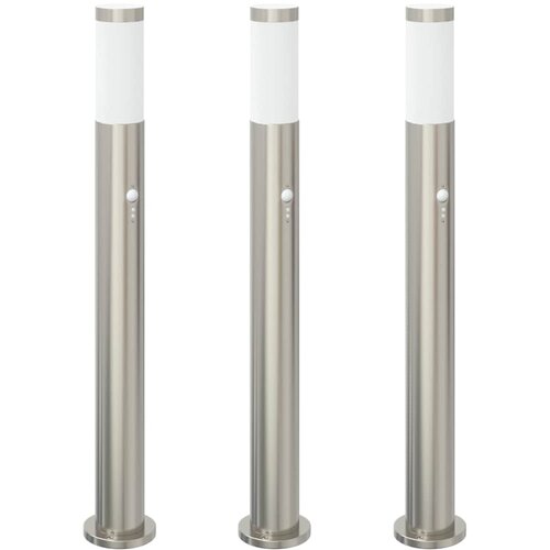 vidaXL Stebričke s senzorjem 3 kosi 80 cm nerjaveče jeklo IP44, (5000297049) Cene