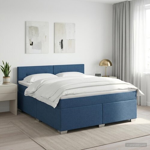  Boxspring krevet s madracem Plava 160 x 200 cm Tkanina Cene
