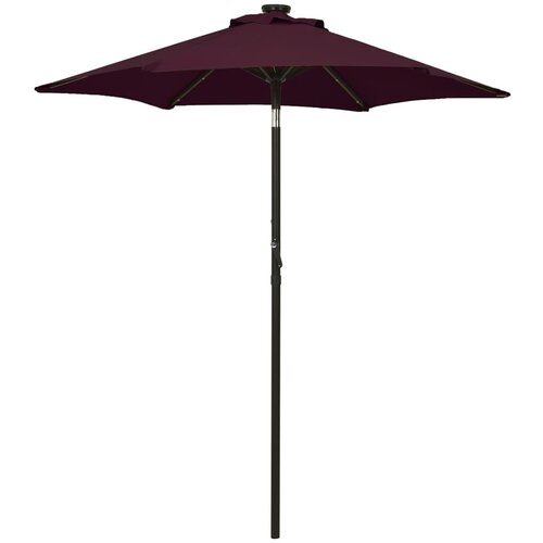 vidaXL Suncobran s LED svjetlima bordo 200 x 211 cm aluminijski Cijene