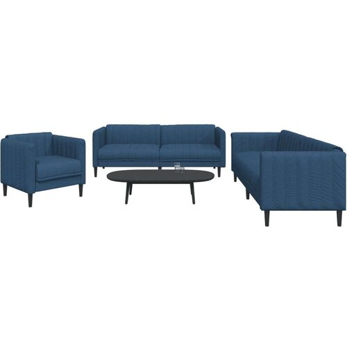  3-dijelni set sofa plavi od tkanine Cijene