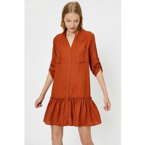 Koton Women&amp;#039;s Brown Button Detailed Dress Slike