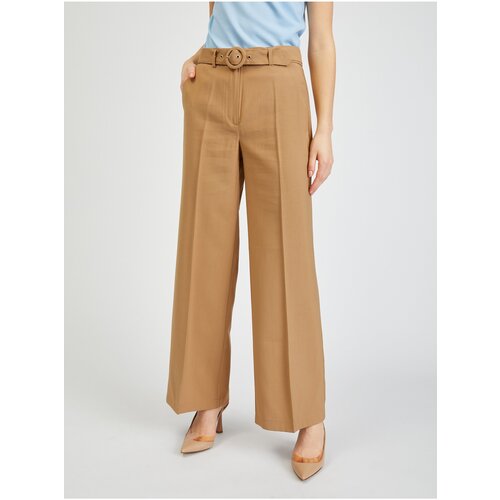 Orsay Brown Women's Wide Pants with Belt - Women Cene