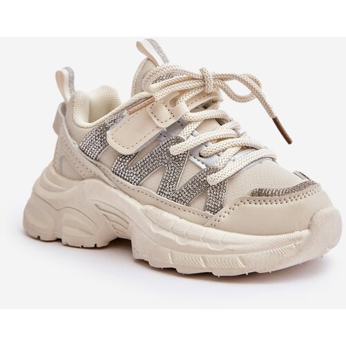 Kesi Children&amp;#039;s sneakers with crystals beige Rianalla Slike