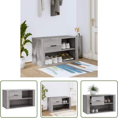 The Living Store Omarica za čevlje siva sonoma 80x35x45 cm inženirski les - Omarica Za Čevlje, (21744419) Cene