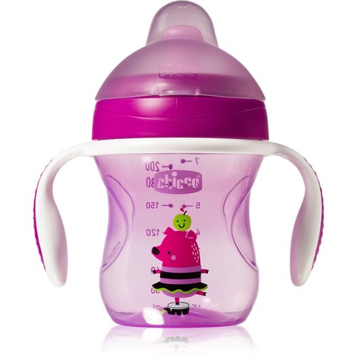 Chicco Training Cup Purple &amp;scaron;alica za učenje pijenja s ručkama 6 m+ 200 ml Slike