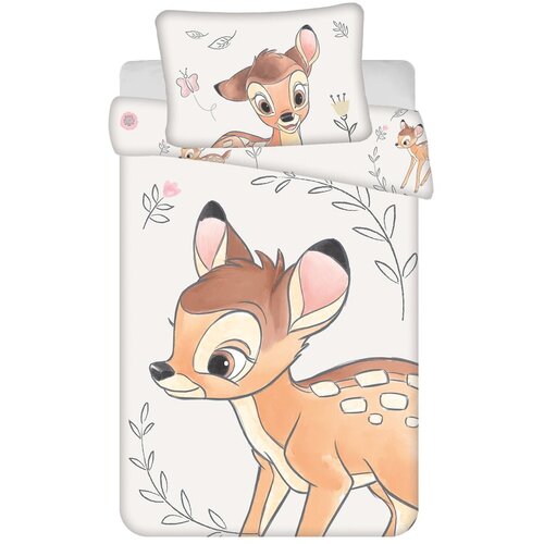 Jerry Fabrics Pamučna dječja posteljina za dječji krevetić 100x135 cm Bambi "Beige" – Cijene