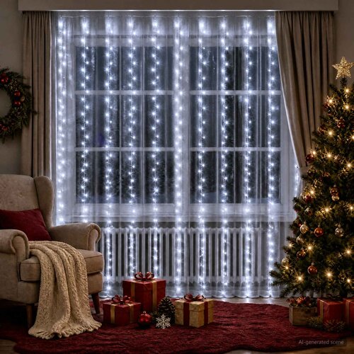  Svjetlosne zavjese 300 LED lampica Hladno bijela 300 x 300 cm Cijene