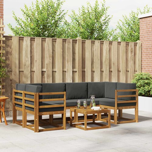  Set vanjskih sofa 7 kom. Prirodna i antracit Cene