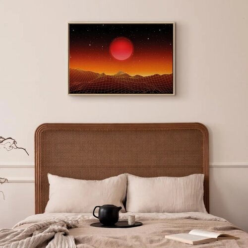  Slika - Futuristic landscape (1 Part) Wide 90x60 U prirodnom drvenom okviru Slike