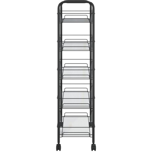  Kuhinjska kolica s 5 razina crna 46 x 26 x 105 cm željezna Slike