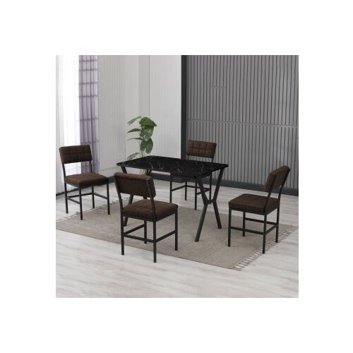 Hanah home Set Trpezarijski sto i 4 stolice Dubai Brown Black Cene