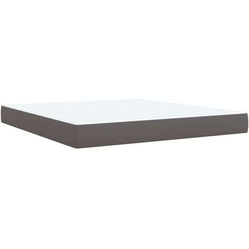 VidaXL Krevet s oprugama i madracem sivi 180 x 200 cm od umjetne kože Slike