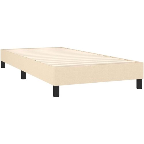 VidaXL Krevet s oprugama i madracem krem 90 x 190 cm od tkanine Slike