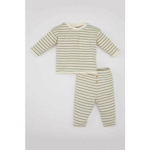 Defacto Baby Boy Striped Bottom Ribbed Camisole T-Shirt 2 Set Slike