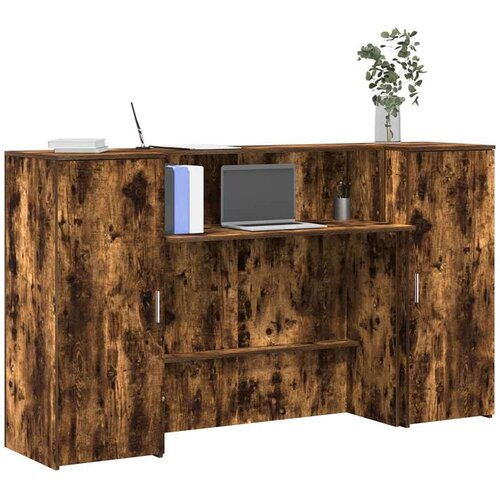  Sprejemna miza dimljeni hrast 180x50x103,5 cm inženirski les Cene